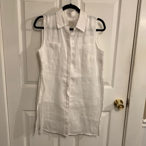 Chico’s 100% Linen Women’s Sleeveless Tunic - Picture 1 of 15